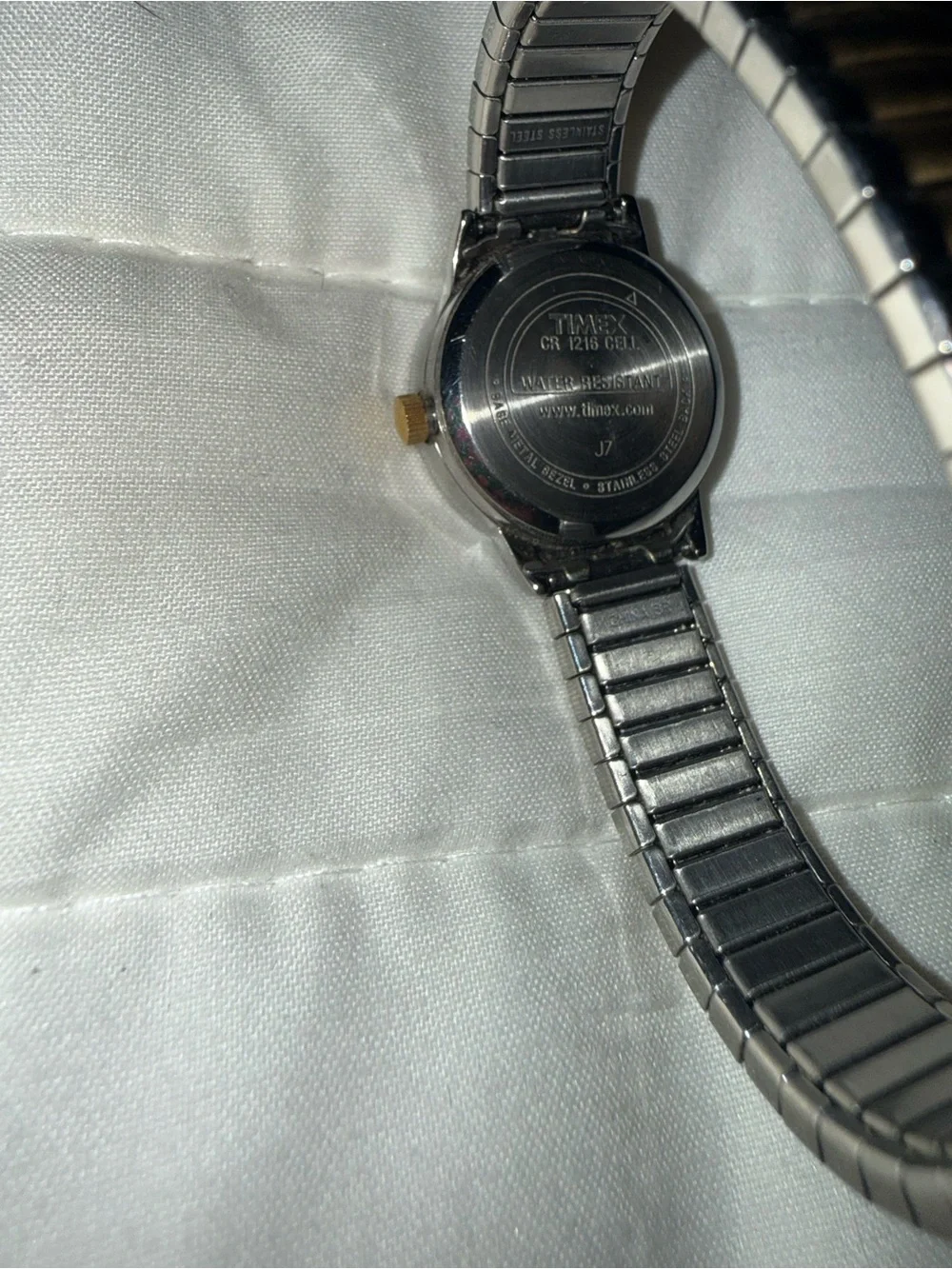 Timex Two-Tone Gold & Silver Expansion Band Watch with White Dial